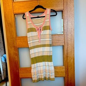 Vintage Nanettte Lepore Striped Sleeveless Dress with Bow Accent